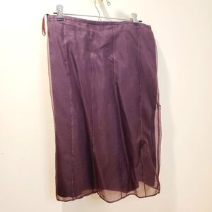 BROOKS 346 from Brooks Brothers women's burgundy silk formal midi skirt …